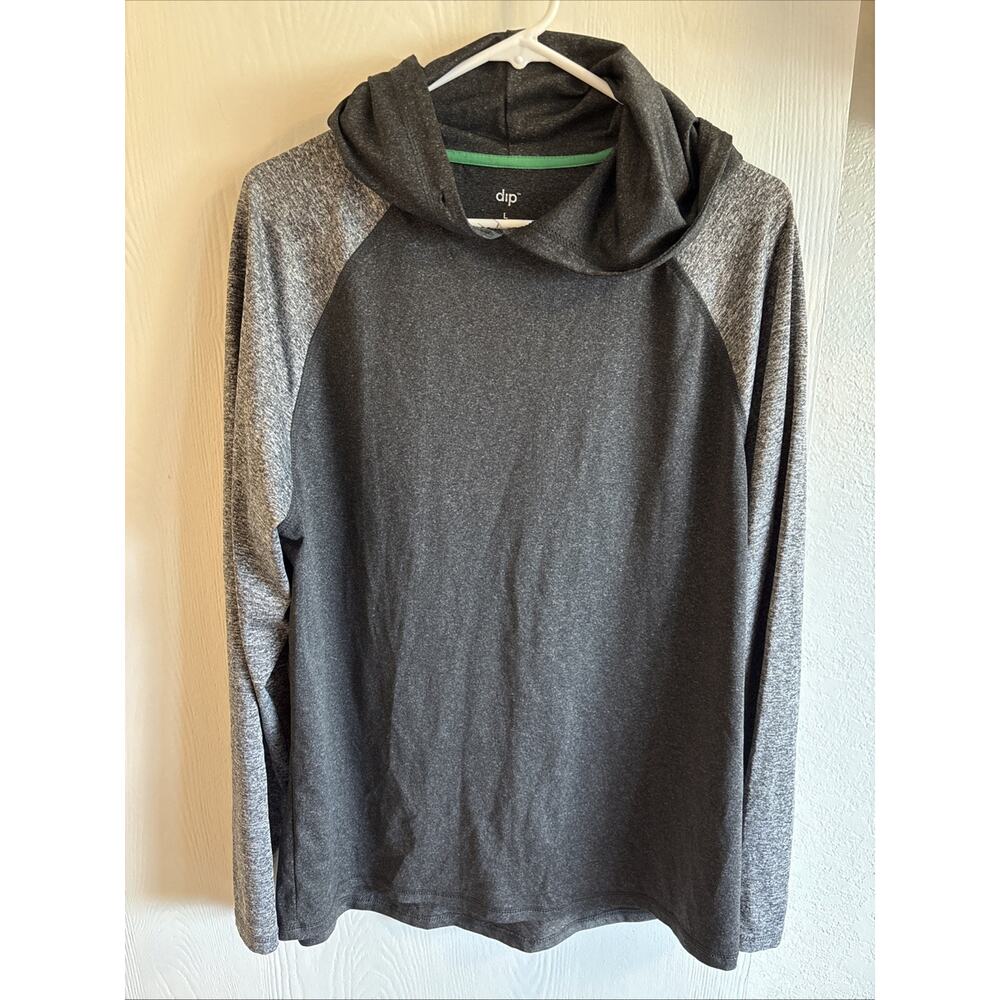 grey heathered "dip" brand hoodie sweatshirt in size Large